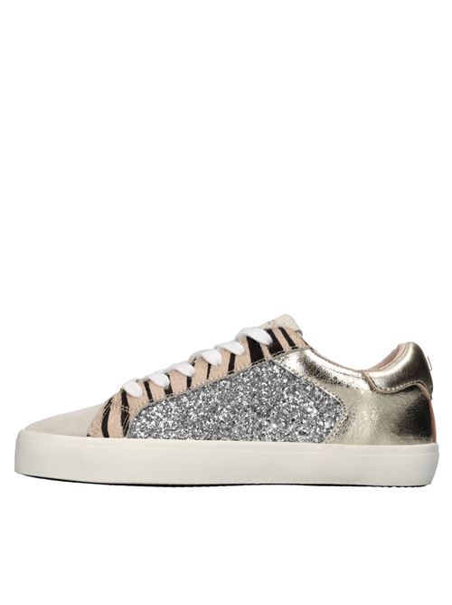 Sneakers in pelle cavallino e glitter LORENZO MARI | GIOVE GLITTERARGENTO-LAM. PLATINO-ZEBRA